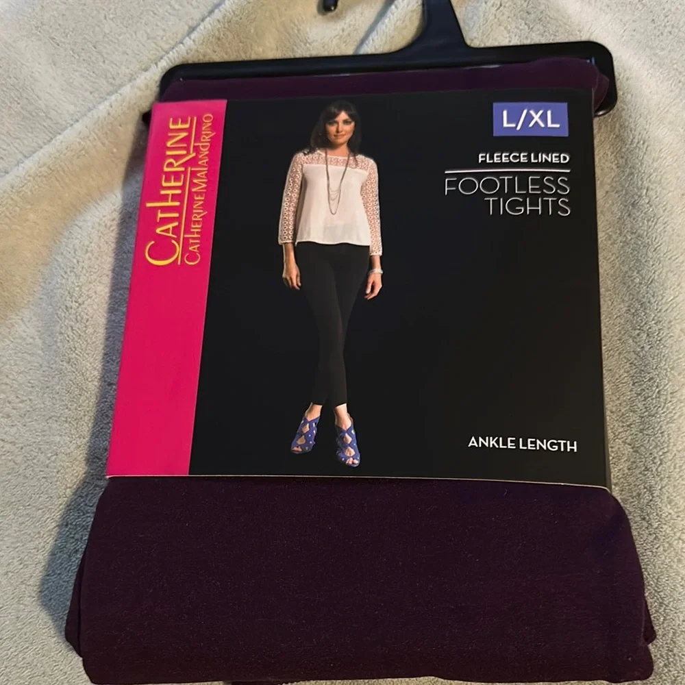 Catherine Malandrino Purple Footless Tights